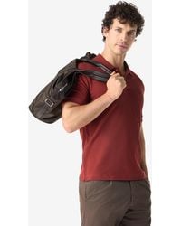 Corneliani - Burgundy Button-Up Cotton Pique Polo Shirt - Lyst