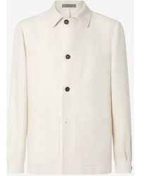 Corneliani - Wool And Linen Hopsack Jacket - Lyst