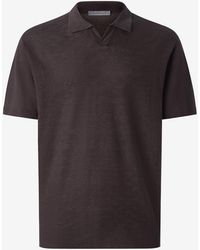 Corneliani - Linen Buttonless Polo Shirt - Lyst