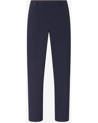 Corneliani - Dark Technical Wool Fabric Chinos - Lyst