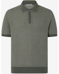 Corneliani - Zipped Pure Cotton Polo Shirt - Lyst