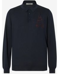 Corneliani - Button-Up Embroidered Silk And Cotton Polo Shirt - Lyst
