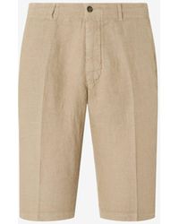 Corneliani - Dark Pure Linen Bermuda Shorts - Lyst