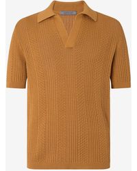 Corneliani - Buttonless Pure Cotton Polo Shirt - Lyst