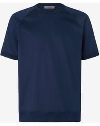 Corneliani - Crew Neck Ribbed Jersey T-Shirt - Lyst
