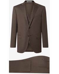 Corneliani - Stretch Wool Suit With Waistcoat - Lyst