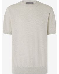 Corneliani - Full Zip Ice Cotton And Silk Sweatshirt - Lyst