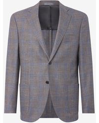 Corneliani - Denim-Colored Wool, Silk And Linen Suit - Lyst