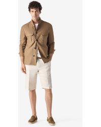 Corneliani - Pure Linen Bermuda Shorts - Lyst