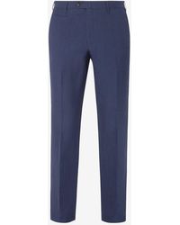 Corneliani - Wool And Linen Chambray Trousers - Lyst
