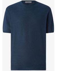 Corneliani - Pure Linen Crew Neck Knitwear - Lyst