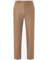 Corneliani - Linen-Twill Chino Trousers - Lyst