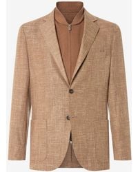 Corneliani - Wool, Linen And Silk Jacket With Inner Vest - Lyst