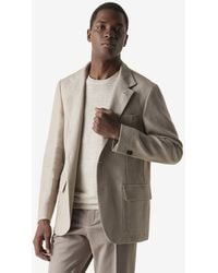 Corneliani - Herringbone Wool And Linen Jacket - Lyst