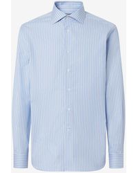 Corneliani - Camicia A Righe Bianche E Azzurre - Lyst