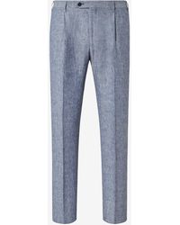Corneliani - Single-Dart Denim Trousers Made From Pure Linen Chambray - Lyst