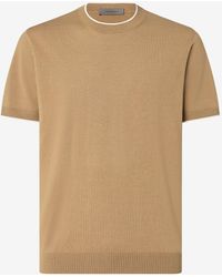 Corneliani - Crew Neck Silk And Cotton Knitwear - Lyst