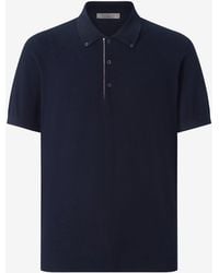 Corneliani - Button-Up Pique Cotton Polo Shirt - Lyst