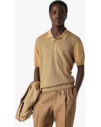 Corneliani - Silk And Cotton Crew Neck Polo - Lyst