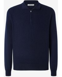 Corneliani - Zip-Up Pure Extra Fine Wool Polo Shirt - Lyst