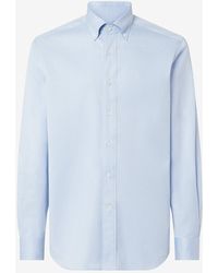 Corneliani - Light Cotton Shirt With Honeycomb Micro-Pattern - Lyst