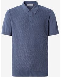 Corneliani - Light Silk And Cotton Crew Neck Polo - Lyst