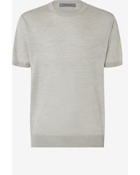 Corneliani - Crew Neck Pure Silk Knitwear - Lyst
