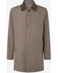 Corneliani - Dark Trench Coat Made From Technical Poplin - Lyst