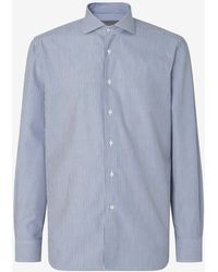 Corneliani - Cotton Twill Shirt With And Stripes - Lyst