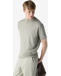 Corneliani - Dark Pure Linen Crew Neck Knitwear - Lyst