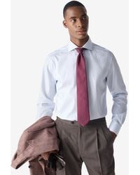 Corneliani - Cotton Twill Shirt With Light And Stripe Design - Lyst