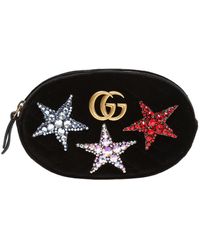 Gucci GG Marmont Crystal Stars Velvet Matelassé Belt Bag - Multicolour