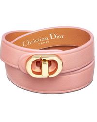 Dior - 30 Montaigne Double Bracelet In Ethereal Pink Calfskin And Gold-finish Metal - Lyst