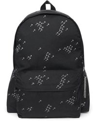 Celine Medium Backpack In Nylon With Arrows Print - Black