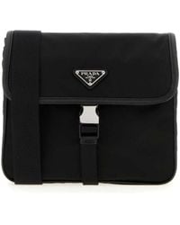 Prada - Re-nylon And Saffiano Leather Shoulder Bag - Lyst