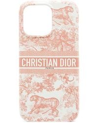 Dior Case Iphone 13 Pro In Grey Toile De Jouy in White