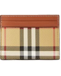 Burberry - Card Case Card Holder Neutral Card Holder One-size Canvas - Lyst