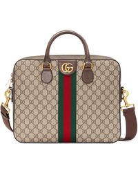 Gucci Ophidia GG Supreme Briefcase - Brown