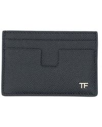 Tom Ford - Leather Cardholder With Gold-tone Logo - Lyst