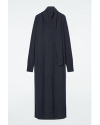 COS - Scarf-detail Wool Maxi Dress - Lyst