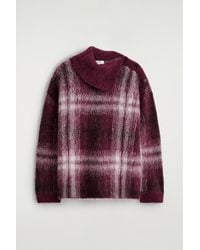 COS - Buttoned Checked Alpaca-Blend Sweater - Lyst