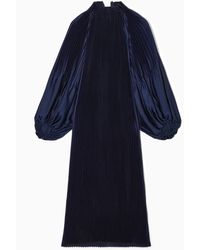 COS - Oversized Pleated High-neck Maxi Dress - Lyst