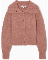 COS - Spread-collar Textured Alpaca Cardigan - Lyst