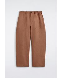 COS - Linen Relaxed-Fit Barrel-Leg Trousers - Lyst