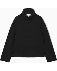 COS - Funnel-neck Boiled Wool Top - Lyst