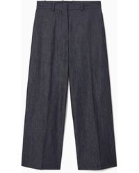 COS - Tailored Wide-leg Denim Pants - Lyst