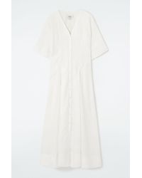 COS - Pleated A-line Midi Shirt Dress - Lyst