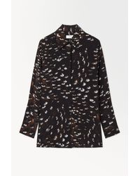 COS - The Feather-print Silk Shirt - Lyst