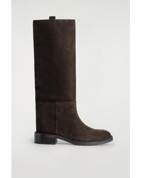 COS - Suede Riding Boots - Lyst