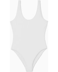 COS - Scoop-neck Ribbed Swimsuit - Lyst